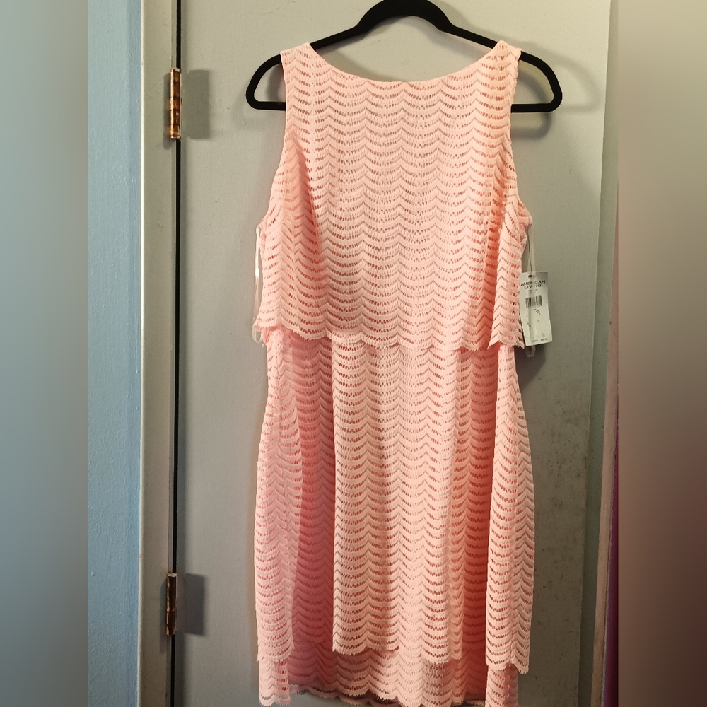 American Living Peach Scallop Dress